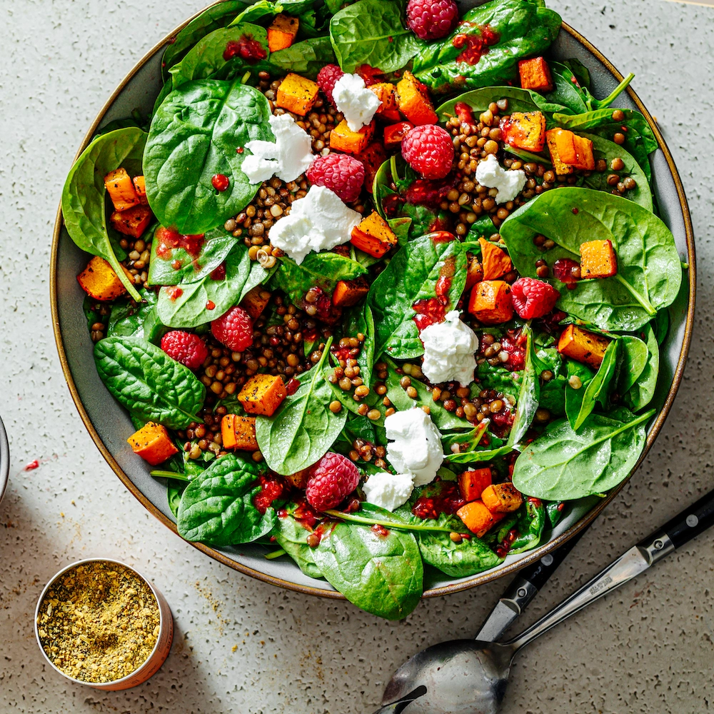 Ensalada de lentejas con calabaza