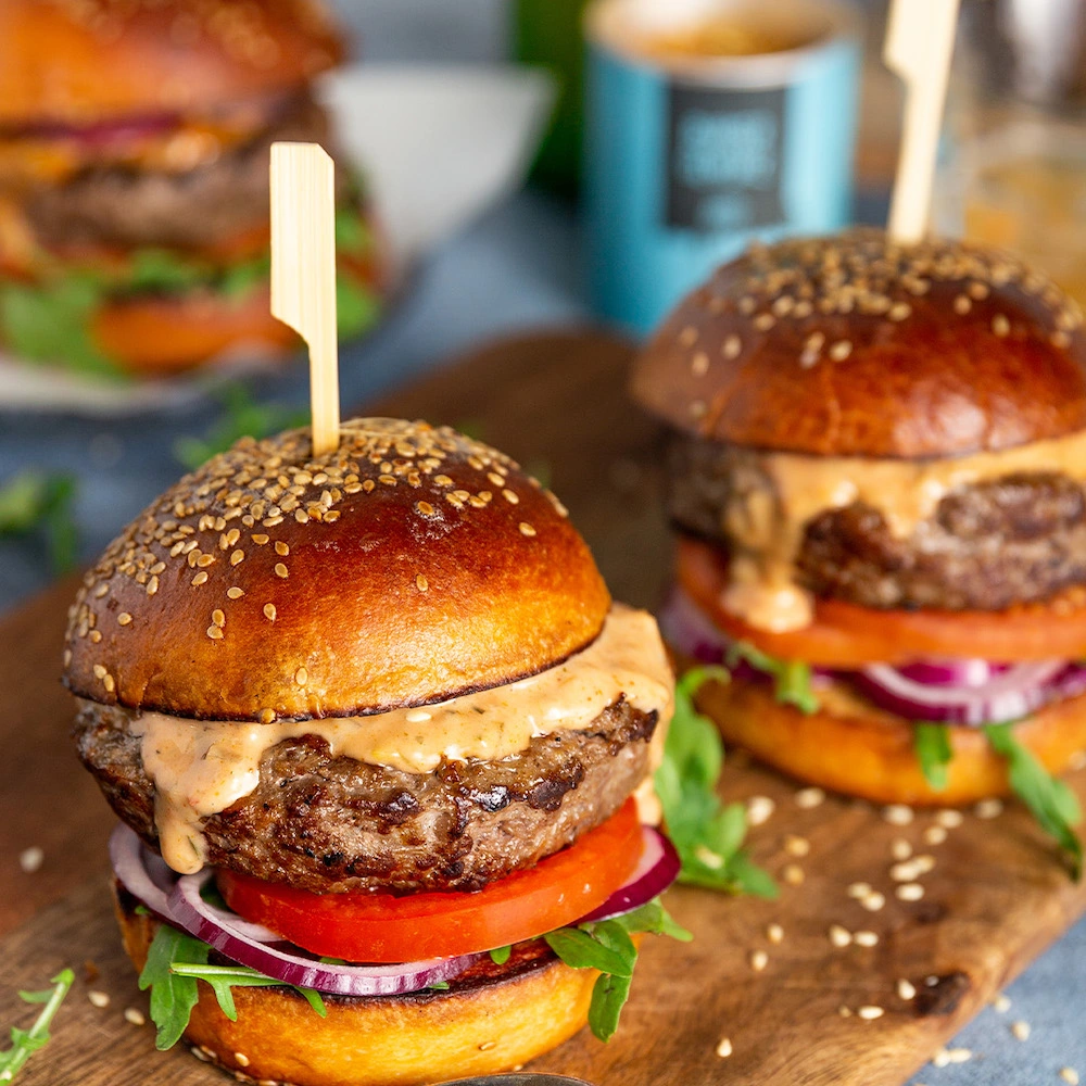 Hamburguesa en freidora de aire