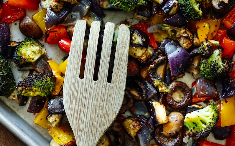 Verduras al horno con guacamole