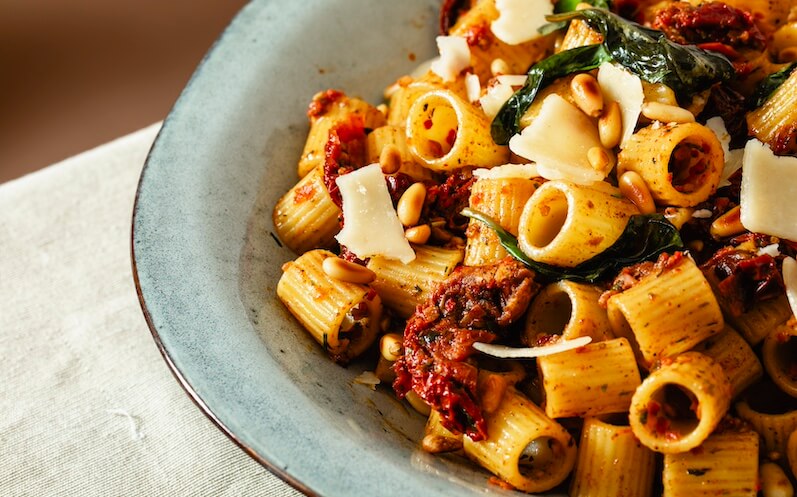 pasta con tomates secos